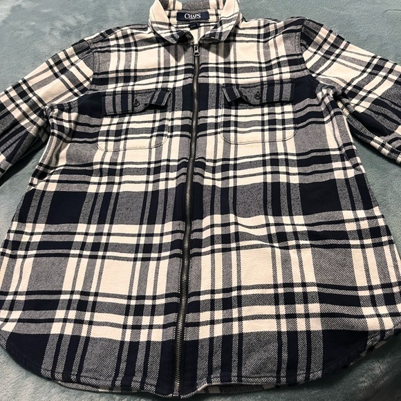 Chaps Other - Chaps Men's Navy and White Plaid Shirt Jacket